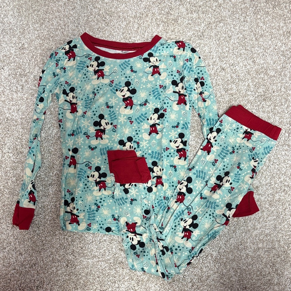 Little Sleepies Disney Mickey Mouse Kids Pajamas - Blue and Red